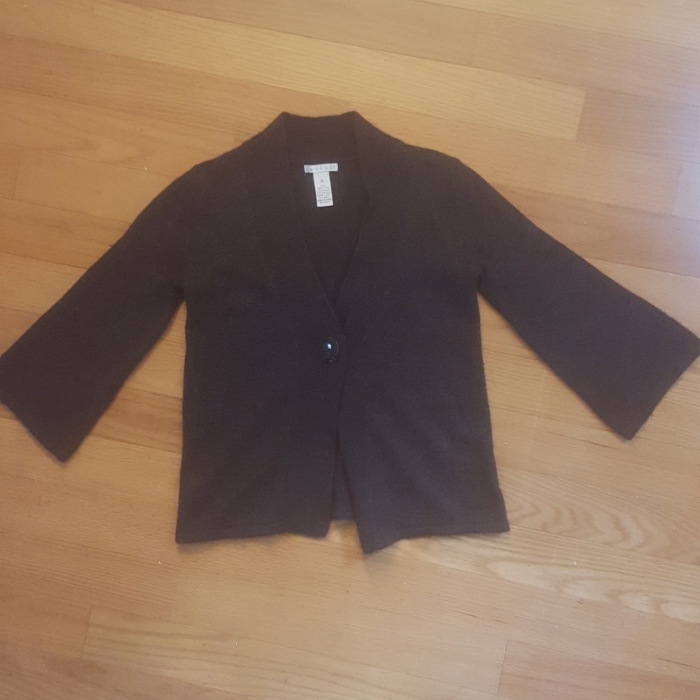 Women's Size XS Gray Tweeds 3/4 Sleeve Sweater